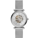 Fossil ME3176 Watch Carlie Automatic steel silver colored 35 mm