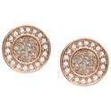 Fossil JF03263791 Ear studs Classics steel-zirconia silver-and rose-colored-white