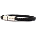 JOSH 9170-BRA-S-BL Bracelet leather-steel black-silver colored 7 mm