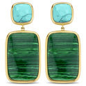 TI SENTO-Milano 7876MA Earrings silver malachite green-turquoise 42 mm