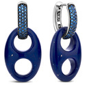 TI SENTO-Milano 7880BL Earrings Coffee bean silver blue 29 mm