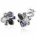 Zinzi ZIO2120 Stud earrings silver-coloured stones blue-black-white 10 mm