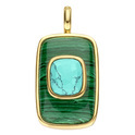 TI SENTO-Milano 6815MA Pendant Mother of Pearl silver gold-coloured-green-turquoise14 x 20 mm