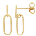 Glow 206.0526.00 Earrings Oval link yellow gold 4.5 x 16 mm
