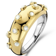 TI SENTO-Milano 12251MW Ring Mother of Pearl silver-mother-of-pearl gold-coloured-white 8 mm