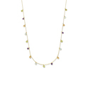 Necklace Yellow gold topaz, amethyst and citrine 42 - 45 cm