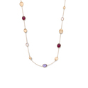Necklace rose gold gemstones multi-colored 42-45 cm