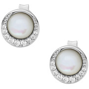Fossil JFS00577040 Stud earrings Crescent silver-mother-of-pearl silver-coloured-white