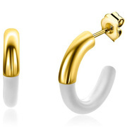 Zinzi ZIO2315W Ear studs silver-enamel gold-coloured-white