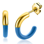 Zinzi ZIO2315B Ear studs silver-enamel gold-coloured-blue