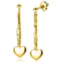 Zinzi ZIO2381G Earrings Heart silver gold colored 52 mm