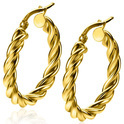 Zinzi ZIO2281G Earrings Wokkel silver gold colored 26 x 4 mm