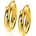 Zinzi ZIO2278G Earrings Smooth silver gold colored 30 x 6 mm