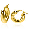 Zinzi ZIO2277G Earrings Smooth silver gold colored 22 x 5 mm