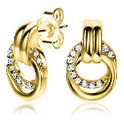 Zinzi ZIO2266Y Earrings silver-zirconia gold-white 13 mm