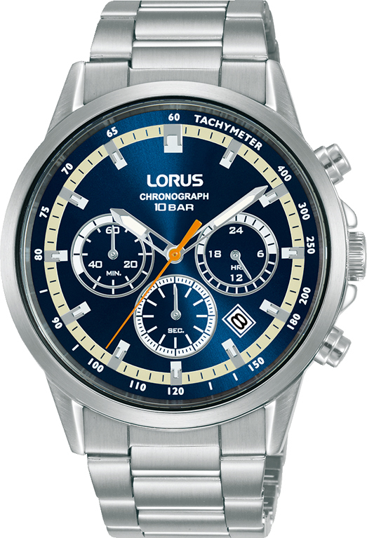 Lorus RT391JX9 Watch chronograph steel silver-blue 42 mm | Quarzuhren