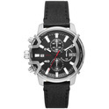 Diesel DZ4603 Watch Griffed Chrono steel-leather silver-coloured-black 42 mm