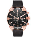 Diesel DZ4607 Watch Spiked Chrono steel-leather rose colored-black 49 mm