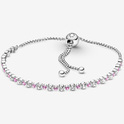 Pandora 599377C02 Bracelet Sliding Sparkling silver-zirconia silver-coloured-white-pink