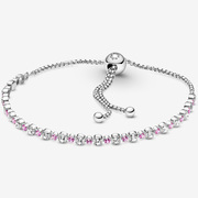 Pandora 599377C02 Bracelet Sliding Sparkling silver-zirconia silver-coloured-white-pink