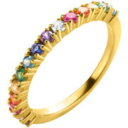 Zinzi ZIR2170 Ring Rainbow silver colored stones gold and multi colored 2.5 mm