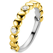 Zinzi ZIR2322 Ring Circles silver-zirconia gold-colored-white