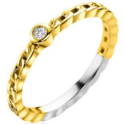 Zinzi ZIR2376 Ring Gourmet link silver-zirconia gold and silver-coloured-white