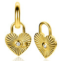 Zinzi ZICH2305 Earring charms Heart-Sunrays silver-zirconia gold-coloured-white 15 mm (without earrings)