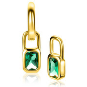 Zinzi ZICH2307 Earring charms silver-coloured stone gold-coloured-green 13 mm (without earrings)