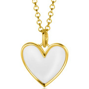 Zinzi ZIH2314W Pendant Heart silver-enamel gold-coloured-white 15 mm