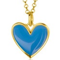 Zinzi ZIH2314B Pendant Heart silver-enamel gold-coloured-blue 15 mm