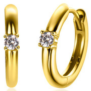 Zinzi ZICR-APR Earrings Birthstone April silver-zirconia gold-coloured-diamond white 13 x 2 mm