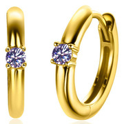 Zinzi ZICR-JUN Earrings Birthstone June silver-zirconia gold-colored-light purple amethyst 13 x 2 mm