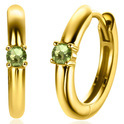 Zinzi ZICR-AUG Earrings Birthstone August silver-zirconia gold-coloured-peridot green13 x 2 mm