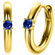 Zinzi ZICR-SEP Earrings Birthstone September silver-zirconia gold-coloured-sapphire blue 2 mm