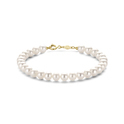 Bracelet yellow gold-pearl gold-coloured-white 6 mm 19 cm