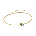 Bracelet Birthstone May yellow gold-emerald 0.20 ct green 15.5 - 17 - 18.5 cm