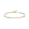 Bracelet Balls yellow gold pearls white 3.3 mm 18 cm