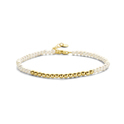 Bracelet Balls yellow gold pearls white 3.3 mm 18 cm