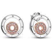 Pandora 282314C01 Ear studs Signature Circles silver-zirconia rose and silver-coloured-white