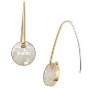 Skagen SKJ1582710 Earrings Agnethe steel-mother-of-pearl gold-coloured-white