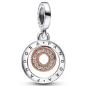 Pandora 782287C01 Hanging charm Signature Circles silver-zirconia rose and silver-coloured-white