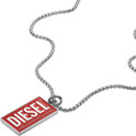 Diesel DX1368040 Chain Single Dogtag steel silver-red-white