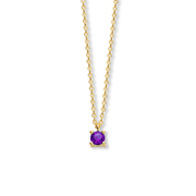 Necklace Birthstone February Amethyst purple yellow gold 40 - 42 - 44 cm
