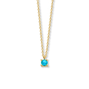 Necklace Birthstone March Aquamarine blue yellow gold 40 - 42 - 44 cm