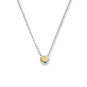 Necklace Birthstone November silver-citrine yellow 41-45 cm