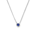 Necklace Birthstone September silver-sapphire blue 41-45 cm