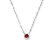Necklace Birthstone July silver-ruby red 41-45 cm