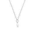 Necklace Pearl silver freshwater pearl white 2 mm 41 + 4 cm