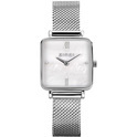 Zinzi ZIW1717 Watch Square Mini Mesh steel-mother-of-pearl silver-white 22 mm + free bracelet